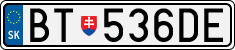 License plate of Slovakia, Cars