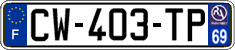 French license plate, SIV (ordinary)