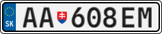 License plate of Slovakia, Cars