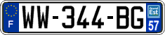 French license plate, SIV (temporary)