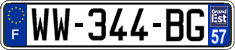 French license plate, SIV (temporary)