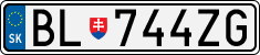 License plate of Slovakia, Cars
