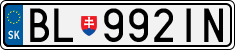 License plate of Slovakia, Cars