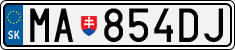 License plate of Slovakia, Cars