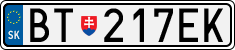 License plate of Slovakia, Cars