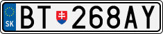 License plate of Slovakia, Cars
