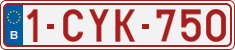 License plate of Belgium, Regular plates (2010)