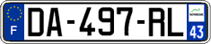 French license plate, SIV (ordinary)