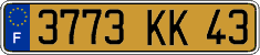 French license plate, FNI