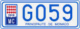License plate of Monaco, Cars