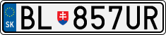 License plate of Slovakia, Cars