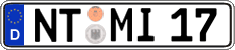 German license plate, Regular plates