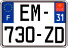 French license plate, SIV (ordinary)