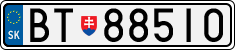 License plate of Slovakia, Cars