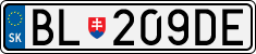 License plate of Slovakia, Cars