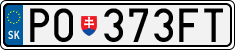 License plate of Slovakia, Cars