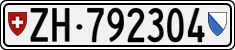 License plate of Switzerland, Cars