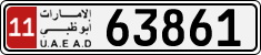 License plate of the UAE, Abu Dhabi, Cars