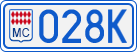 License plate of Monaco, Cars