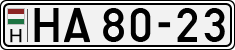 license plates of Hungary, Army (1990)