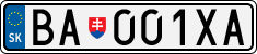License plate of Slovakia, Cars
