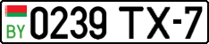 License plate Belarus, Cars (2004)