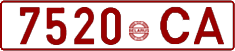 License plate Belarus, Cars (1992)