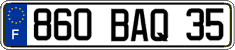 French license plate, FNI