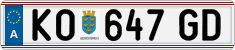 License plate of Austria, Regular plates