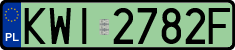 License plates of Poland, Electric vehicles