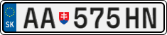 License plate of Slovakia, Cars