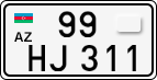 License plate of Azerbaijan, Cars