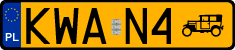 License plates of Poland, Oldtimers