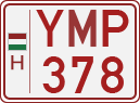 license plates of Hungary, Slow vehicles (red) (1990)
