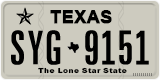 Texas, Regular plates (2012) (АBC-1234)
