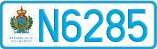 License plate of San Marino, Cars (A1234)