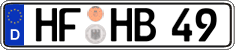 German license plate, Regular plates