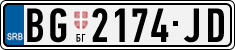 License plate of Serbia, Cars