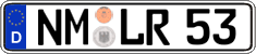 German license plate, Regular plates