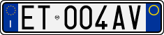License plate of Italy, Cars (1994 year series)