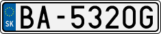 License plate of Slovakia, Cars