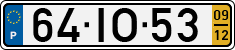 License plate of Portugal, Regular plates