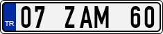 License plate of Turkey, Regular plates