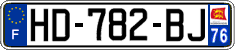 French license plate, SIV (ordinary)