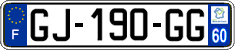 French license plate, SIV (ordinary)