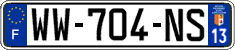 French license plate, SIV (temporary)