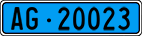 License plate of Switzerland, Work and fire vehicles (blue)