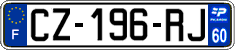 French license plate, SIV (ordinary)