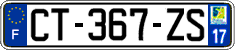 French license plate, SIV (ordinary)