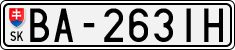 License plate of Slovakia, Cars